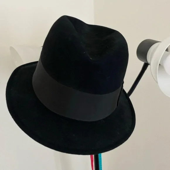 Dobbs Fifth Avenue New York Hat Black Felt Twenty Fedora (READ)👇 7 1/4